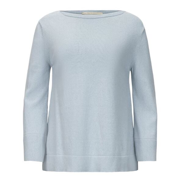 La Fee Parisienne Cashmere Sweater Women OS Boat Neck Porcelaine Blue $598 - Picture 1 of 13